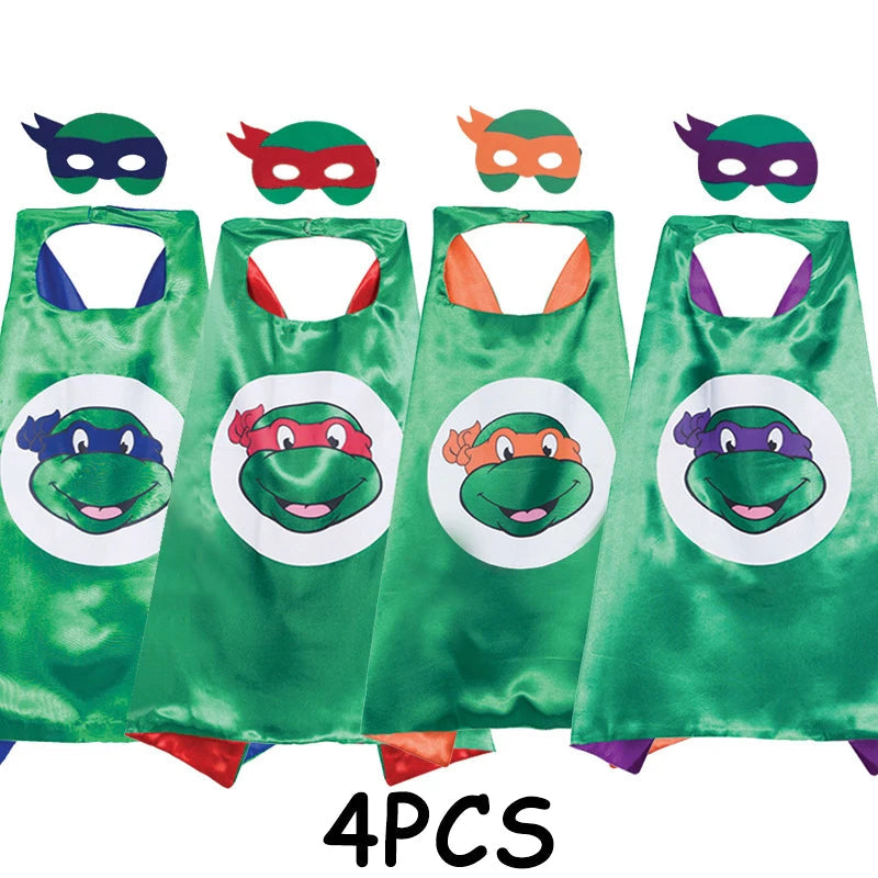 Cartoon Ninja Turtle Cloak Toy Set Halloween Character Party Cosplay Costume Mask Cloak Kid’s Toys Ninja Mask Set Good Vibrations