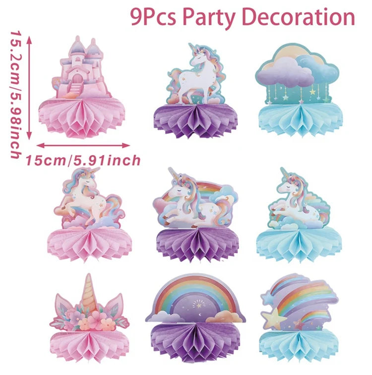 Rainbow Unicorn Honeycomb Ornament Set Rainbow Unicorn Birthday Party Decoration Kids Baby Shower Birthday Party Supplies Good Vibrations