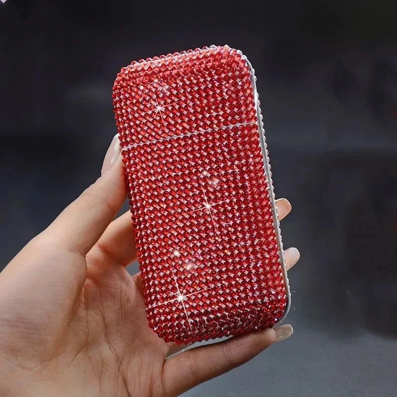 Luxury Rhinestone Cigarette Box with USB Charging Lighter Windproof Portable Smoking Accessories Fashionable Women's Gift Good Vibrations Adult Super Store