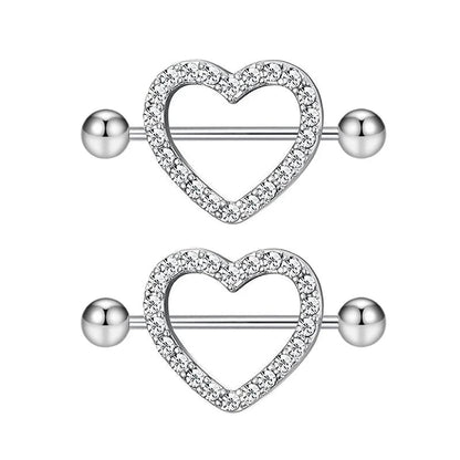 1 Pair Heart Barbell Nipple Ring Piercing Helix Piercing Sexy Nipple Jewelry High Quality Zircon Nipple Rings For Women Oreja Good Vibrations