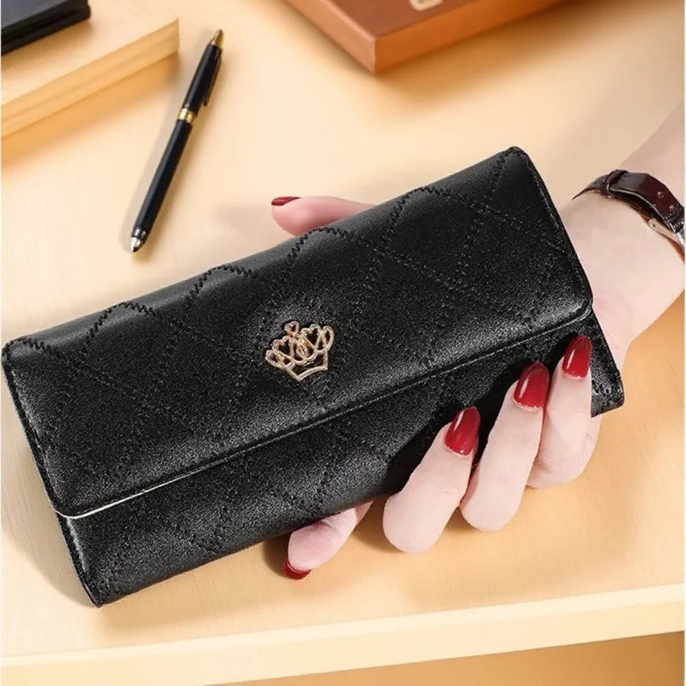 Cute Pink Wallet for Women Plaid PU Leather Long Purse Pocket Money Coin Bag Hasp Phone Holder Stylish Design Good Vibrations