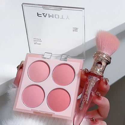 4 Colors Blush Palette Low Saturated Powder Compact Soft Color Gradient Matte Vibrant Color Light Pink Purple Blush For Girls Good Vibrations