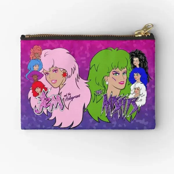 Jem And The Holograms Vs The Misfits  Zipper Pouches Small Panties Bag Pure Packaging Key Storage Pocket Women Wallet Underwear Good Vibrations
