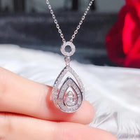 Fashion Unique Gift for Women Birthday 925 Sterling Silver Color White Waterdrop Zircon Stone Pendant with 18 Inch Chain Set Good Vibrations Adult Super Store