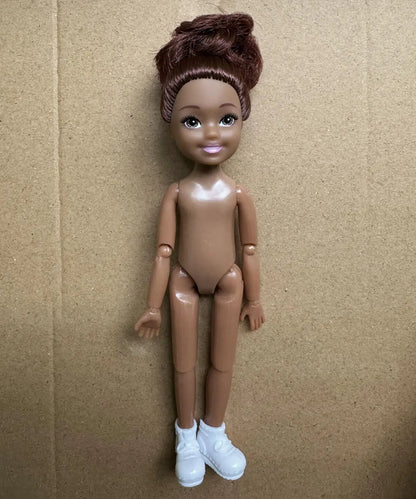 14cm Little Kelly Joints Movable 5-inch Boys Girls Dark Ordinary Skin Naked Body Reborn Bjd 1/12 Toys White Blonde Black Hair Good Vibrations