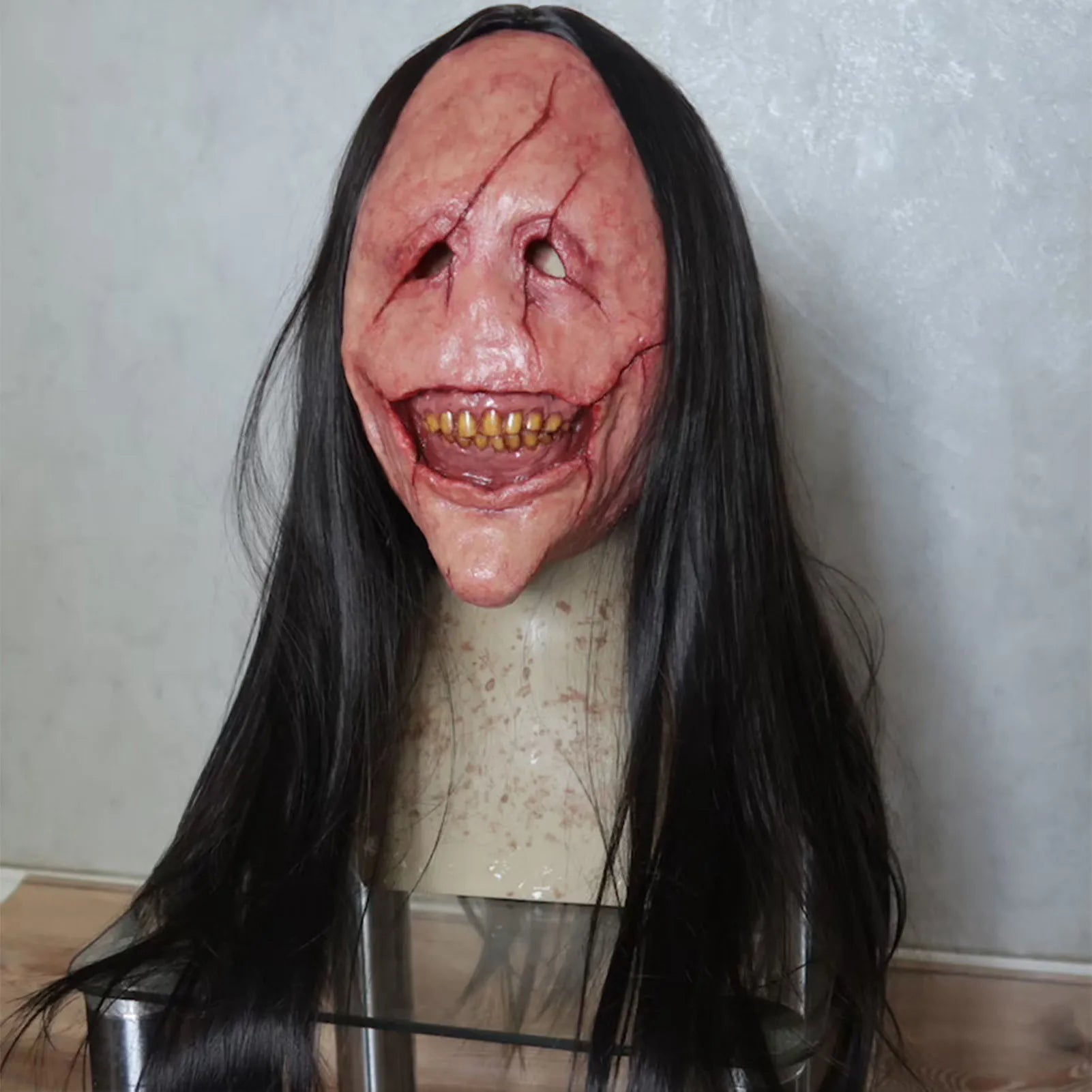 Halloween Scared Mask Scary Demon New Terror Curse Scaring Prop Haired Ghost Cosplay Creepy Masks Themed Parties Wear Good Vibrations