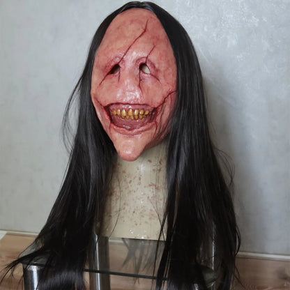 Halloween Scared Mask Scary Demon New Terror Curse Scaring Prop Haired Ghost Cosplay Creepy Masks Themed Parties Wear Good Vibrations