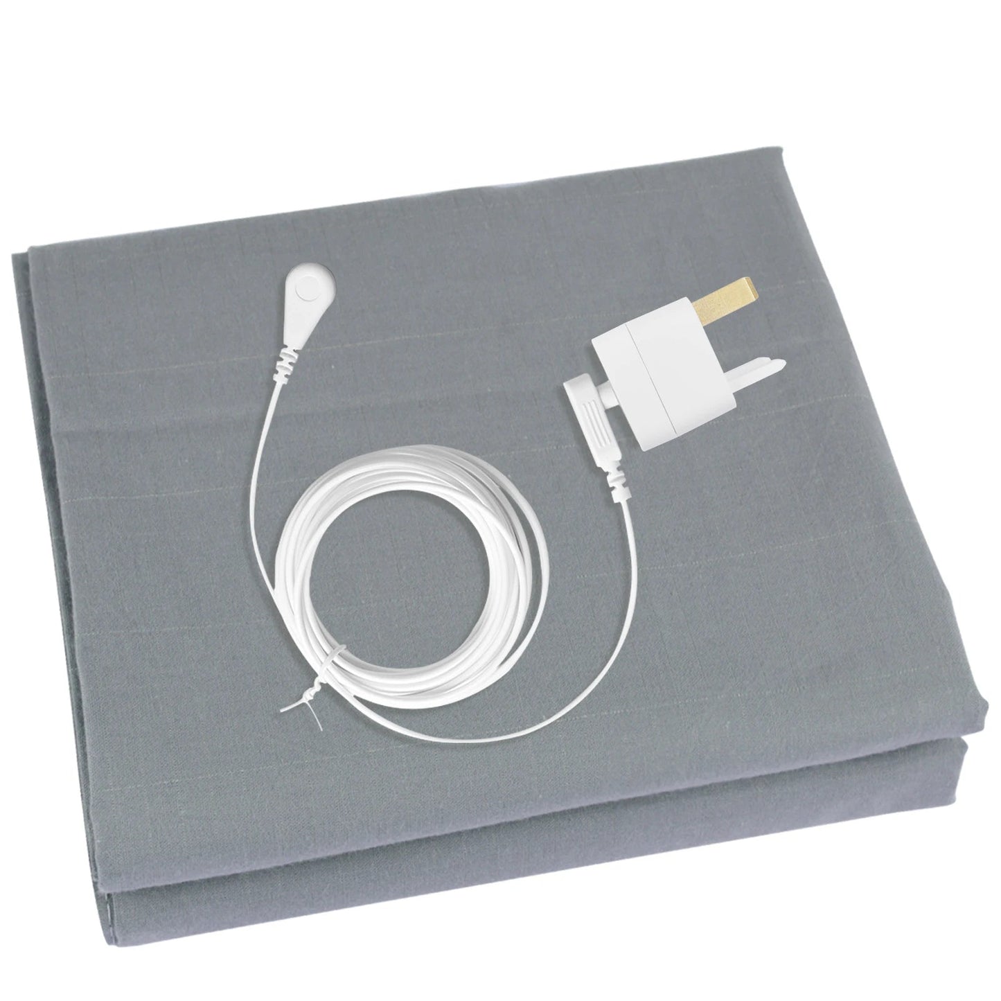 Grounding Bed Sheet US/UK/EU Plug Grounding Mat 10% Silver Fiber & 90% Organic Cotton Natural Healthy Energy Sleep Mat Good Vibrations