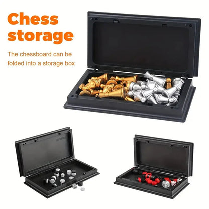 Mini Magnetic Chess Board Game Toys Folding Magnetic Plastic Chessboard Portable Interactive Toy for Kids Adult Birthday Gift Good Vibrations Adult Super Store