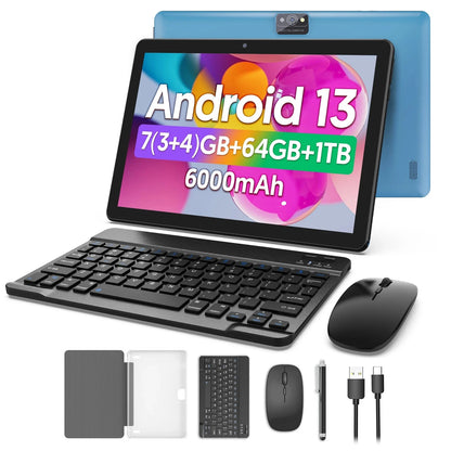 BAKEN new 10-inch Android 13 tablet , quad-core processor, 7GB (3g+4g memory expansion) RAM+64GB ROM, 1TB expansion, 1280x800 IP Good Vibrations