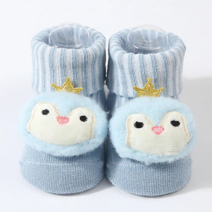 0-6 Months Socks for Newborns Baby Girls Boys Soft Cotton Socks Spring Autumn Cute Cartoon Animal Doll Infant Floor Sock Good Vibrations