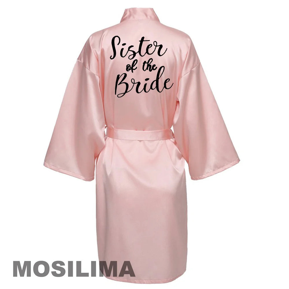 Satin Silk bride robe Wedding Robe Bridesmaid Bride Dressing Gown bridesmaid robes SP002 Good Vibrations