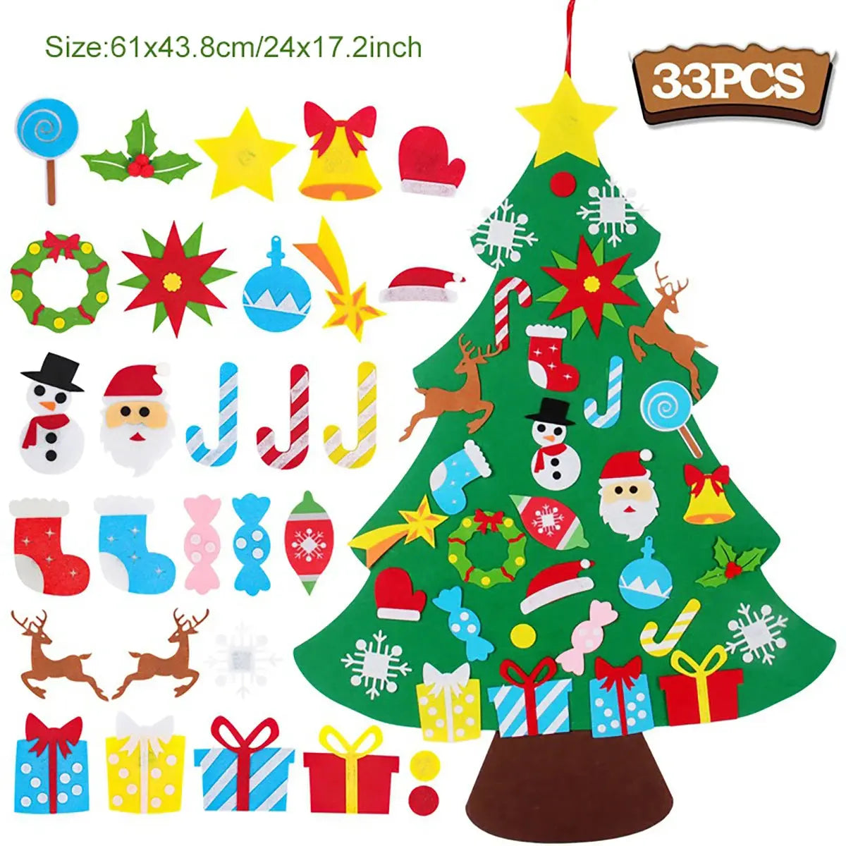 Kids DIY Felt Christmas Tree Merry Christmas Decorations For Home 2025 Christmas Ornaments Navidad 2026 New Year Gifts Xmas Tree Good Vibrations
