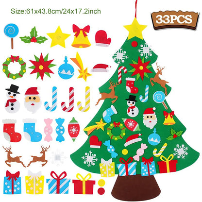 Kids DIY Felt Christmas Tree Merry Christmas Decorations For Home 2025 Christmas Ornaments Navidad 2026 New Year Gifts Xmas Tree Good Vibrations