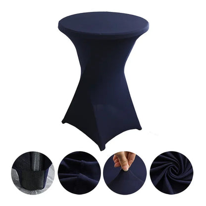 Wedding Birthday Party Decoration Cocktail Spandex Table Covers Round Cloth High Bar Banquet Hotel  Show Solid Colour Good Vibrations