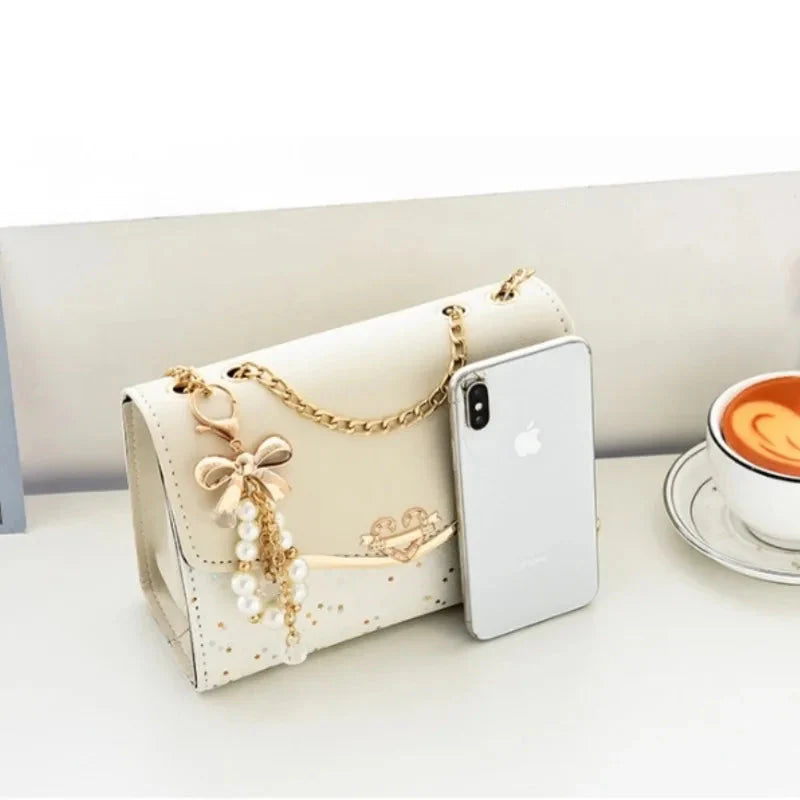 Crossbody women's bag with pendant chain Korean version ins fashion and versatile premium shoulder bag Good Vibrations
