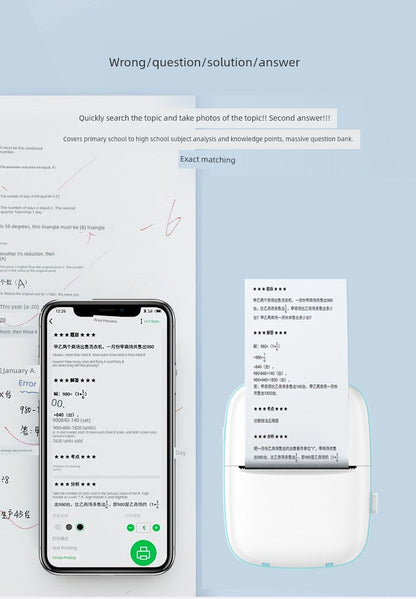 Mini Student Pocket Wrong Question Printer Meow Printer Thermal Photo Label Small Household Portable Cheap Good Vibrations