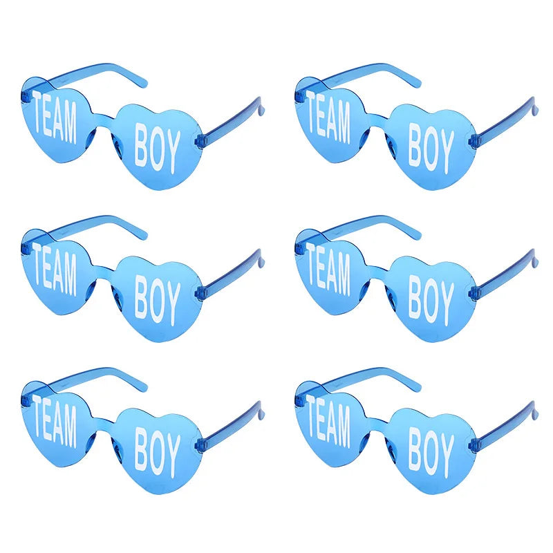Baby Gender Reveal Party Team Boy Team Girl Glasses Decoration Supplies Blue and Pink Sunglasses Photo Props Guests Gift Favors Good Vibrations