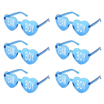 Baby Gender Reveal Party Team Boy Team Girl Glasses Decoration Supplies Blue and Pink Sunglasses Photo Props Guests Gift Favors Good Vibrations