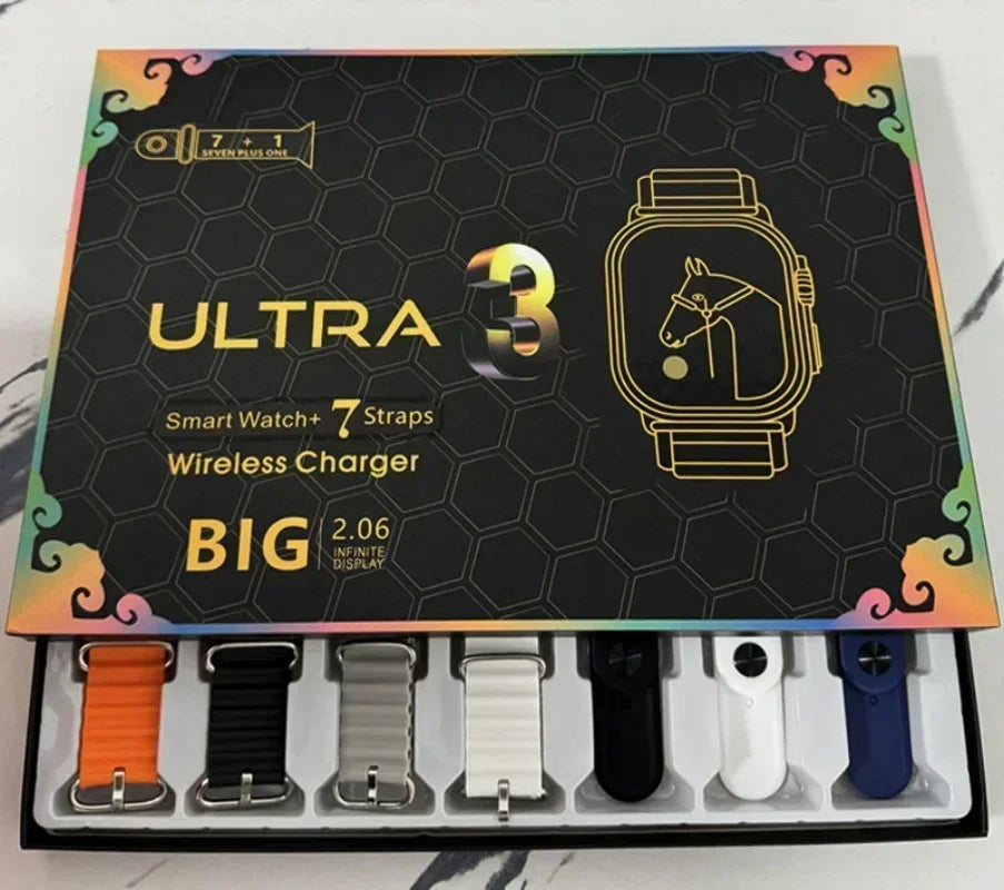 7 Watch Straps New Watch10 Ultra 3 Smartwatch 2.2HD Amoled Circular Screen ECG Monitoring Reloj Inteligente Wristwatch Good Vibrations