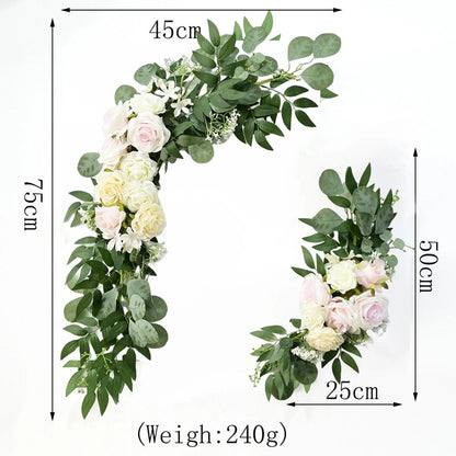 Large 2Pcs Artificial Flower Swag Floral Swag Garland Wedding Arch Flowers Kit for Sign Rustic Artificial Floral Swag Arch Decor Good Vibrations