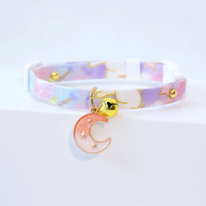 for newborn Cat Collar Safety Breakaway Small Dog Tie Adjustable Neck Strap for Puppy Kittens Necklace star cats with bell Good Vibrations