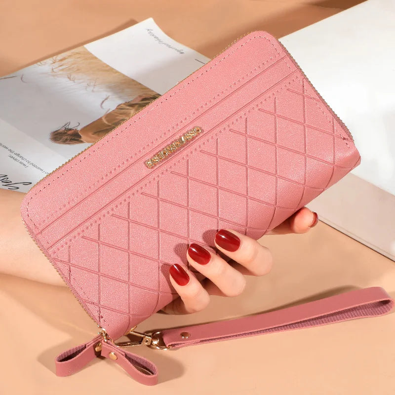 Long Women's Wallet Female Purses Tassel Coin Purse Card Holder Wallets Double Zipper Pu Leather Clutch Luxury Money Phone Bag Good Vibrations