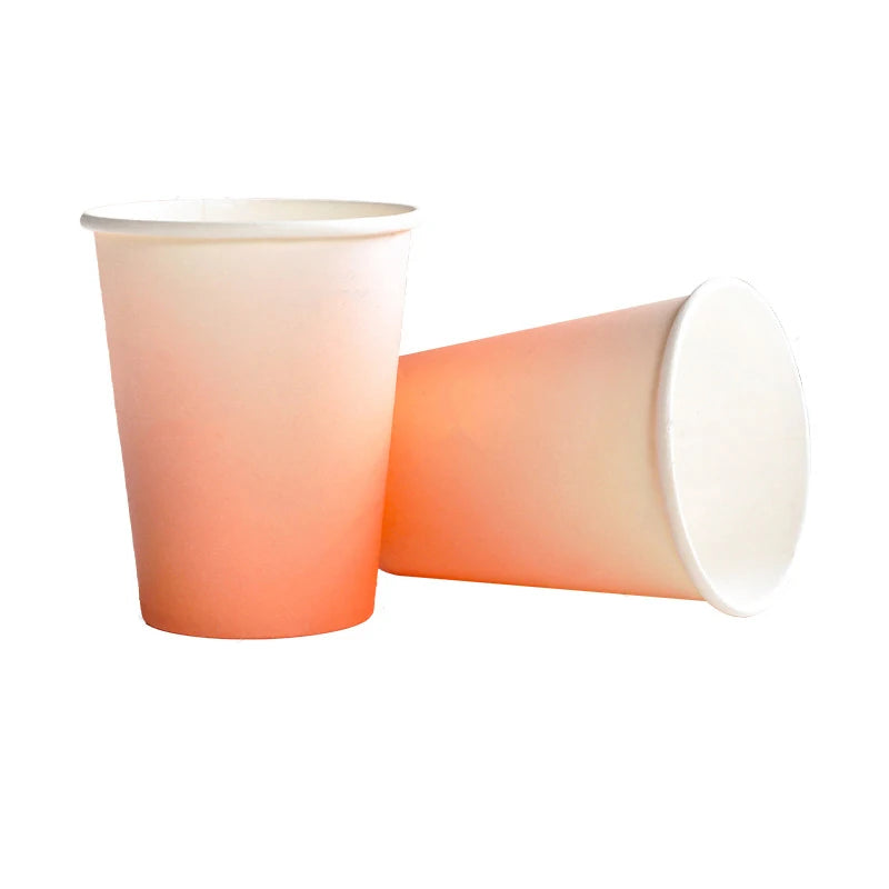 8pcs Gradient Color Disposable Paper Cups Juice Cups Baby Shower Kids Birthday Wedding Picnic Party Tableware DIY Decoration Good Vibrations