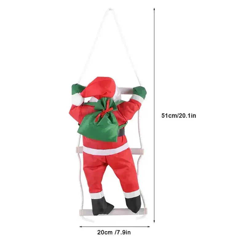 Christmas home Decoration Xmas Gift 2024 Navidad Santa Claus Climbing on Rope Ladder Xmas Trees Pendant Hanging Ornament Good Vibrations