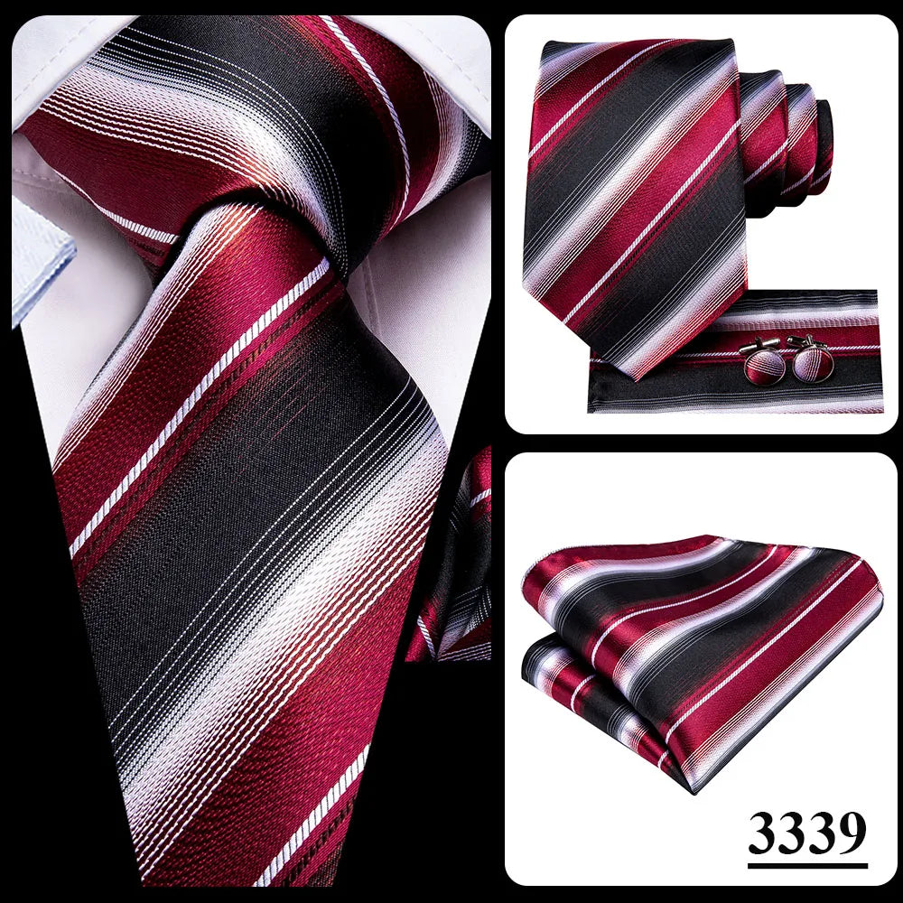 Hi-Tie Navy Blue Solid Paisley Silk Wedding Tie For Men Hanky Cufflink Mens Necktie Set Business Party New Design Dropshipping Good Vibrations