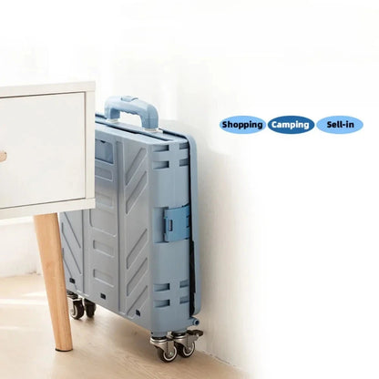 Lightweight Brushed Trolley Luggage Trolley Express Folding Shopping Cart for Climbing Stairs Home Hand Pull Good Vibrations