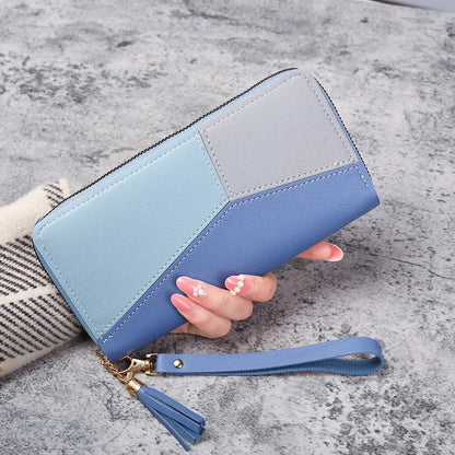 Fashion Zipper Wallets Womens Long Purses Handbags Coin Purse Cards Holder PU Leather Clutch Wallet Good Vibrations