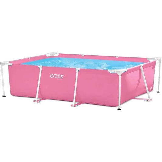 28266EH 7'L x 5'W x 235 8H Rectangular Metal Frame Above Ground Outdoor Backyard Swimming Pool with 439 Gallons Water Capacity Good Vibrations