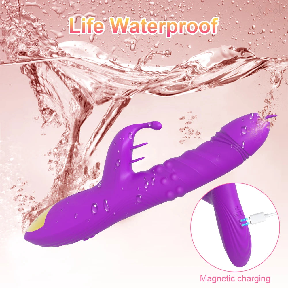 Thrusting Rabbit Vibrator for Women Clitoris G-Spot Stimulator Come and Go Vagina Vibrator Female Masturbator Sex Toy for Women GOOD Vibrations