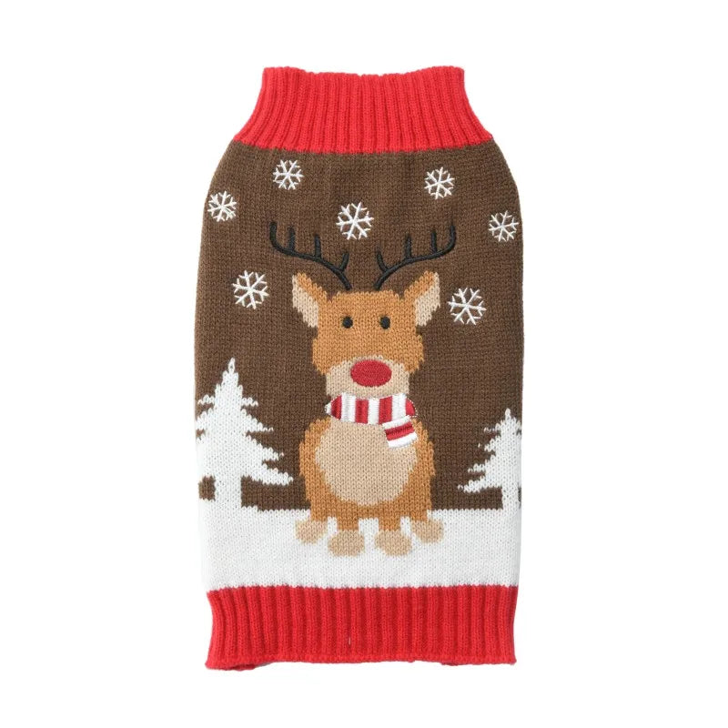Dog Christmas Clothes Winter Dog Sweater Warm Clothing 2025 Pupppy Sweatshirt Dog Coat for Large Dogs Striped Print Pet Pullover Good Vibrations