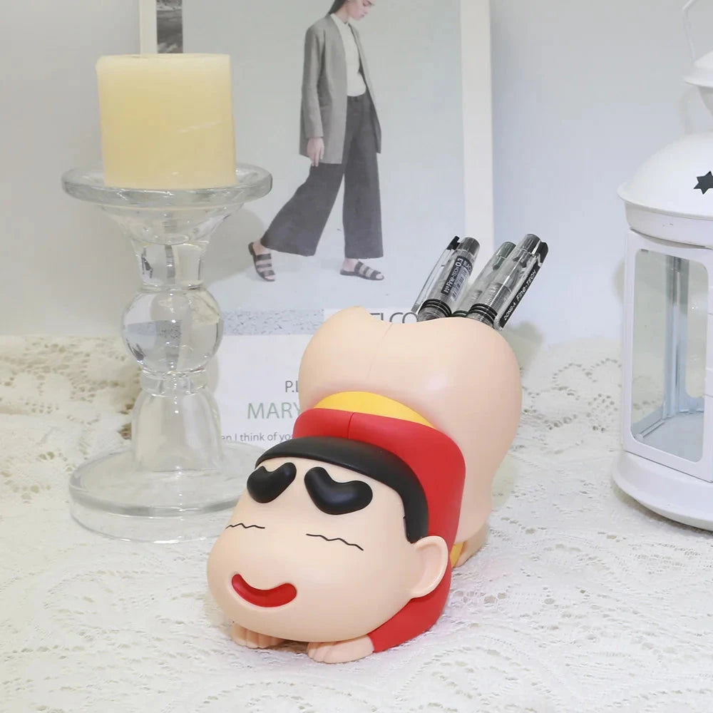 Crayon Shin-chan Pen Holder Funny Butt Desk Organizer Gift for Best Friend Kids Birthday Office Decor Funny Pen Holder Gift Good Vibrations