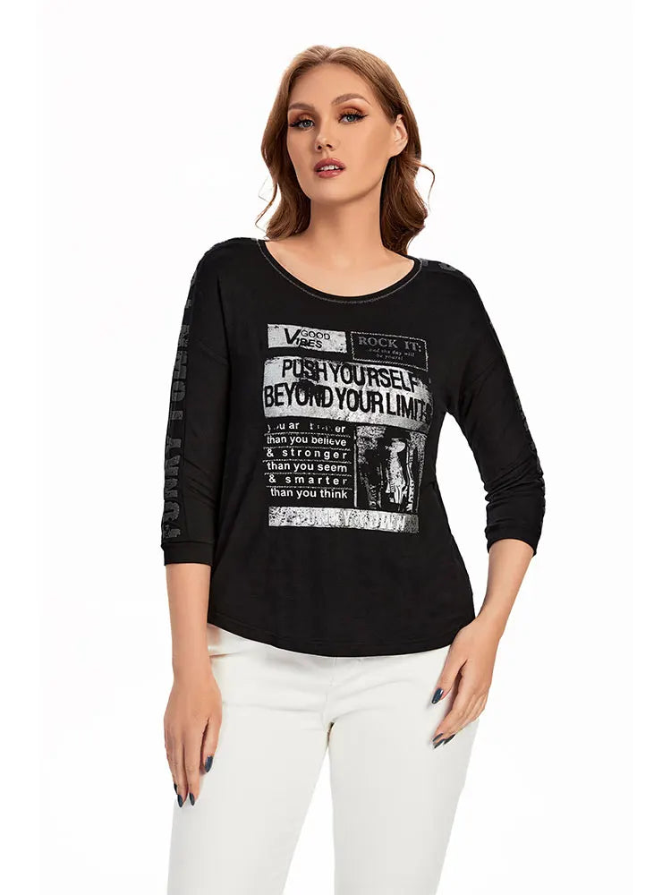 Womens plus size woven round neck shirt belongs to the category of womens clothing Good Vibrations