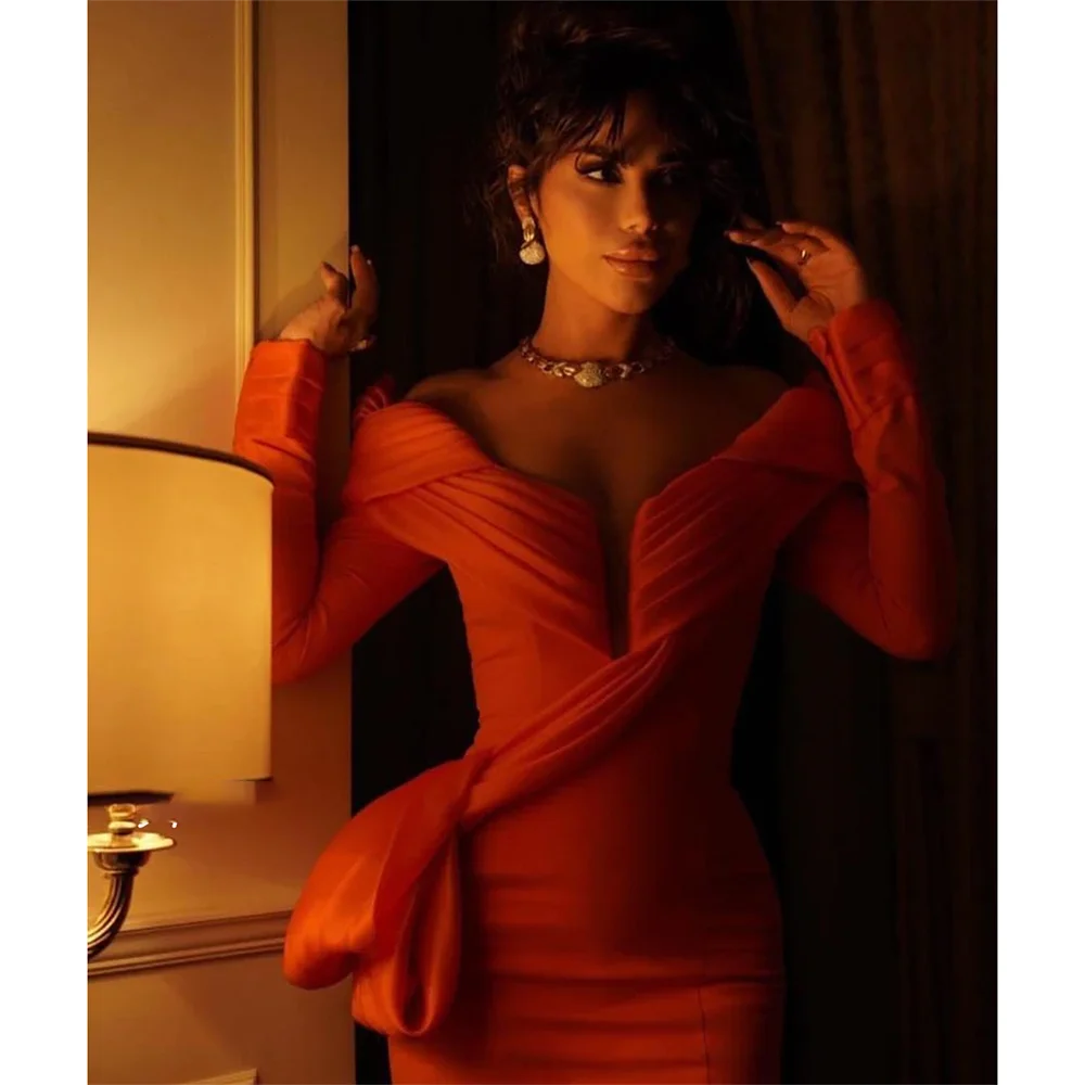 Customized Off The Shoulder Prom Dresses Ruched Mermaid Evening Dress Floor-Length Special Occasion Gown Good Vibrations