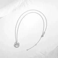 Kaletine Authentic 925 Sterling Silver Family Always Encircled Infinity Necklace with Crystal for Women Jewelry Gift Good Vibrations