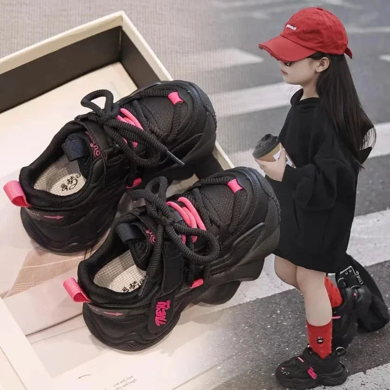 Children Sneakers for Girls 2024 Autumn New Fashion Korean Style Soft Comfortable Casual Versatile Keep Warm Cotton Chic Shoes Good Vibrations