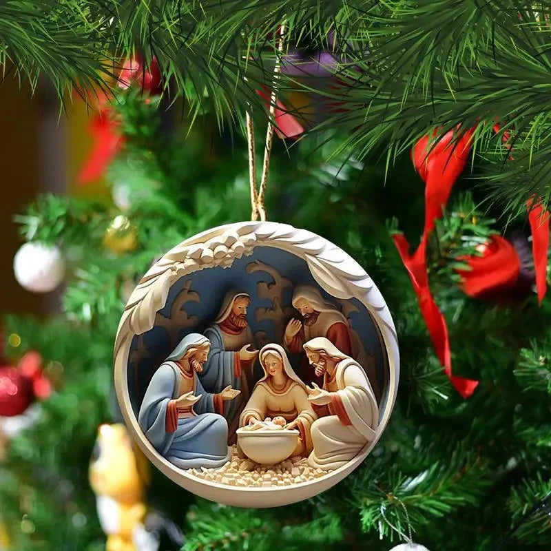 Christmas Tree Pendant Jesus Christ Hanging Ornaments Christmas Tree Ornament Christian Gifts Exquisite Xmas Ornaments Good Vibrations