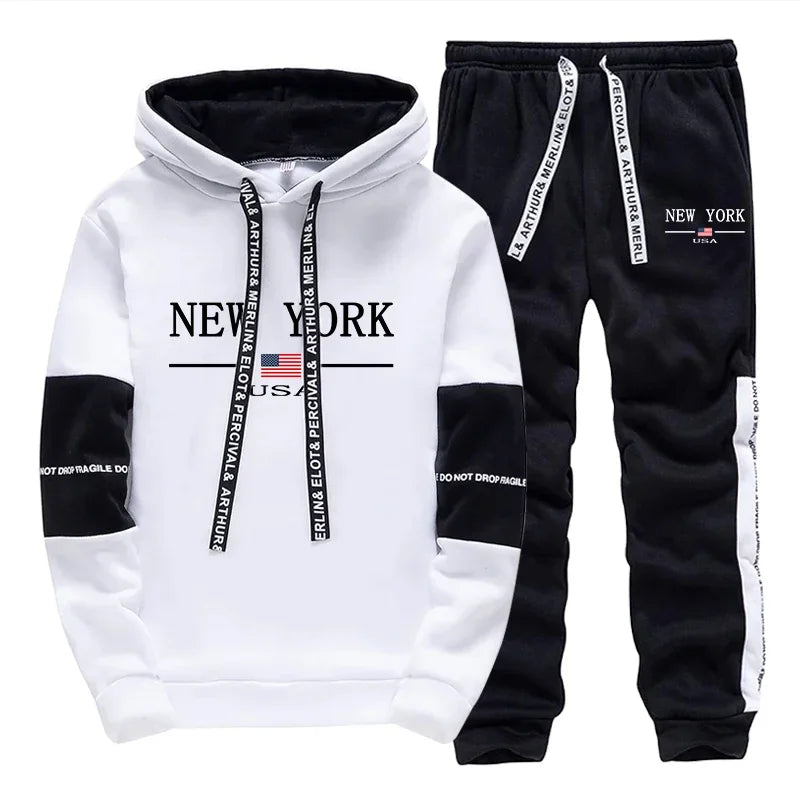 Quality Mens Tracksuit Casual Print Sweatshirts Sports Jogging Mens Clothing Autumn Winter Sportswear Single Piece Hoodie Pants Good Vibrations