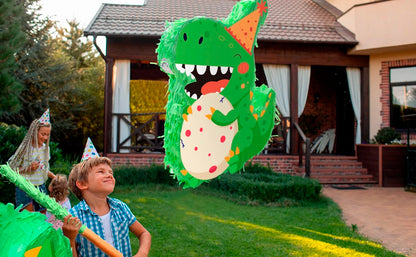 4 Pcs Dinosaur Party Pinata Set-Dinosaur Pinata Sticks Eye Masks etc Dinosaur Pinata Supplies for Dinosaur Party Decorations Good Vibrations