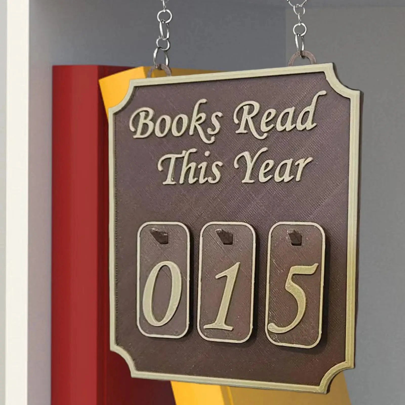 Book Decor for Shelf Bookshelf Counter Bookish Reader Bookworm Track Yearly Reading for Classroom Librarian Women Men Good Vibrations