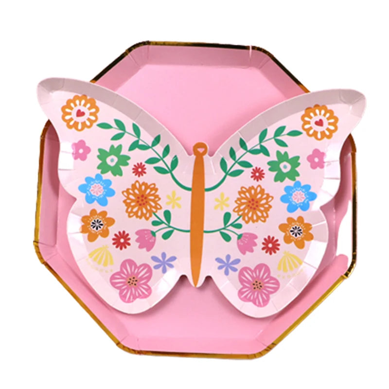 Hawaiian Pink Party Decoration Disposable Tableware Flower Summer Plate Paper Cup Napkin Birthday Decor Wedding Party Supplies Good Vibrations
