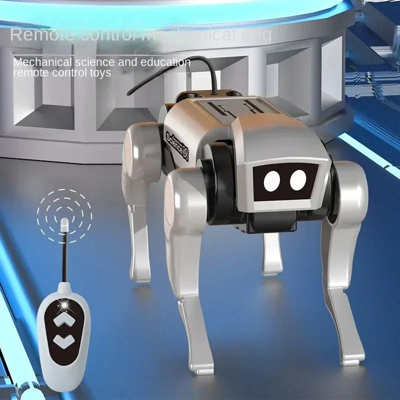 Rc Robot Children's Remote Control Mechanical Dog Toy Science Teaching Diy Assembling Model Electric Set Toys for Boys Kids Gift Good Vibrations