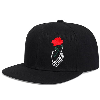 Unisex Skeleton Fingers Embroidery Hip-hop Hats Spring Autumn Outdoor Adjustable Casual Baseball Caps Sunscreen Hat Good Vibrations