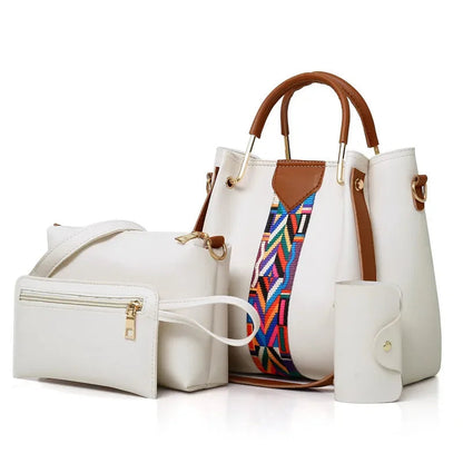 4 Pcs Luxury Handbag Large Capacity Tote Bag Women's Bag Fashion Shoulder Bag,Wallet,Card Case Good Vibrations Adult Super Store