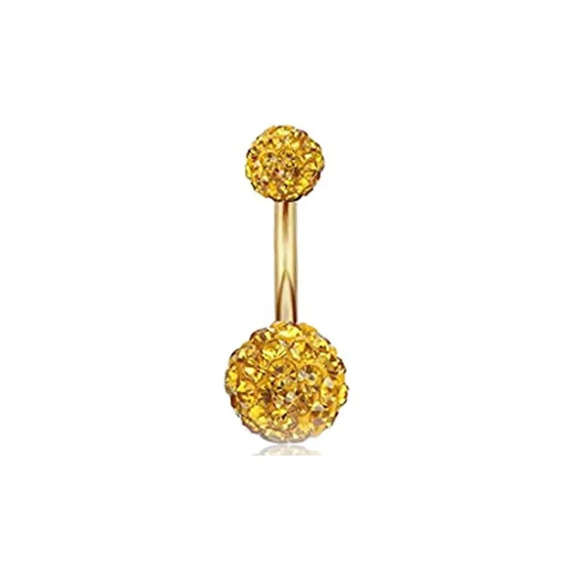 1Pc Gold Color Stainless Steel Belly Ring, Flower Heart Shaped CZ Crystal Navel Belly Button Rings Butterfly Navel Piercings 14G Good Vibrations Adult Super Store