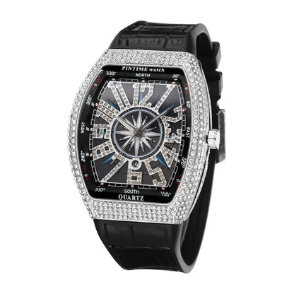 Fashion Mens Watches Men Wristwatches Automatic Quartz Man Clock Male Luxury Reloj Diamond Big Large Arabic Numeral Dial Watch Good Vibrations